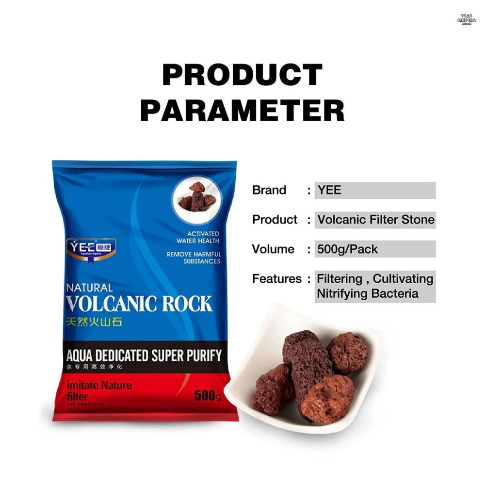 YEE Natural Volcanic Rock Aquarium Filter Media, 500G