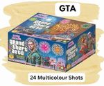 GTA FAN CAKE E ( 24 SHOT MULTICOLOUR / 4 INCH PIPE)