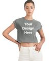 Grey Customized Half Sleeve Cotton Women’s Crop Top T-Shirt