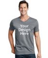 Grey V Neck Customized Half Sleeve Men’s Cotton T-Shirt