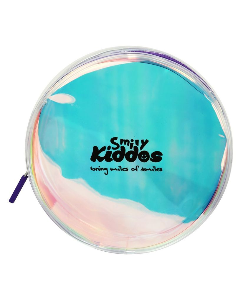 Smily Transparent Circular Pencil Pouch - Blue Smily Transparent Circular Pencil Pouch - Blue