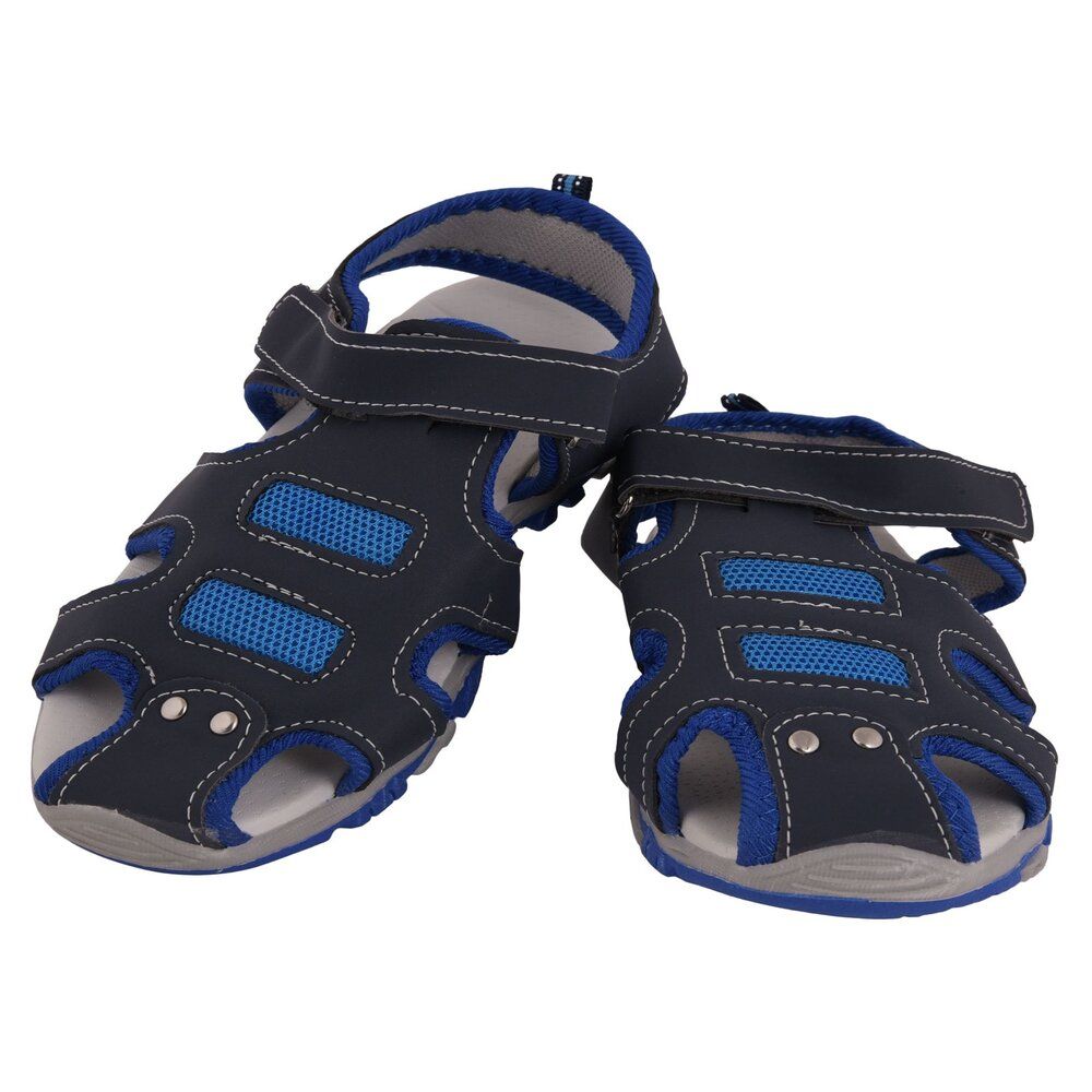 Yellow Bee Solid Velcro Closure Sandals - Navy Blue