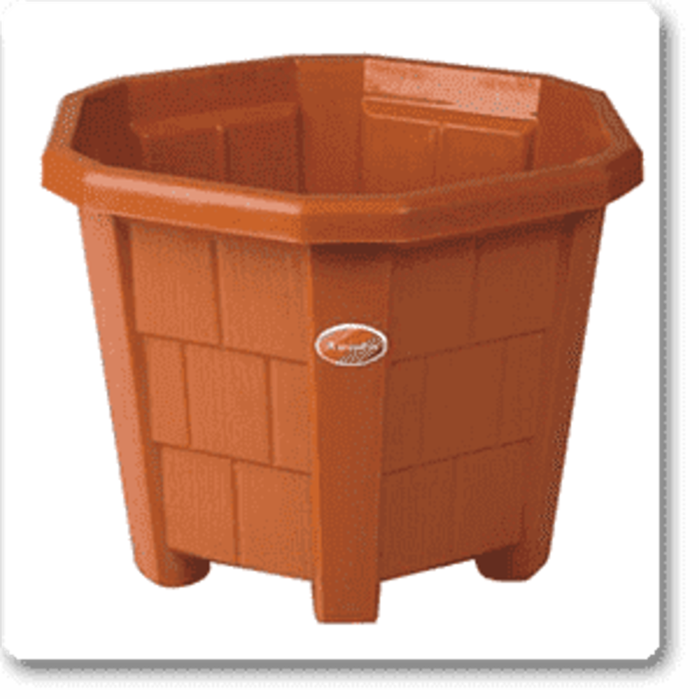 6.5 inch (17 cm) Hexa No. 2 Plastic Planter (Terracotta Color) (set of 6)