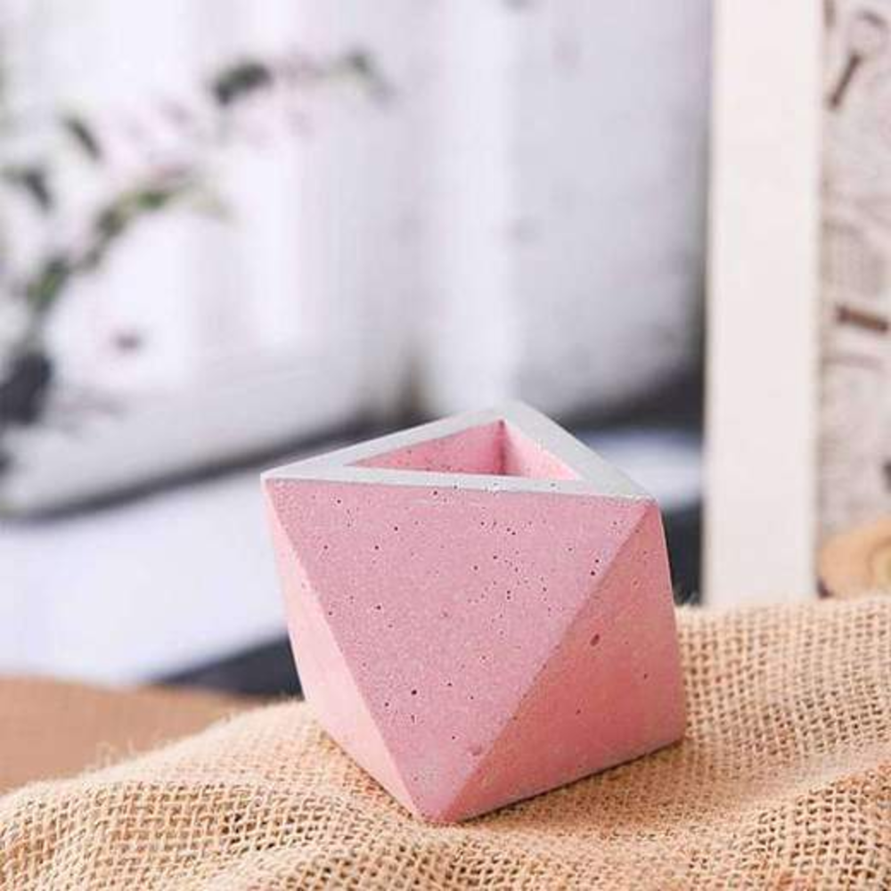 2.6 inch (7 cm) Octa Concrete Pot (Rustic Pink) (set of 2)