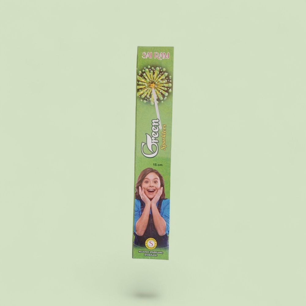1.231 15 cm GREEN SPARKLERS