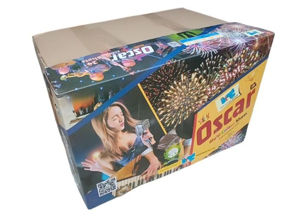 OSCAR FAN CAKE E ( 24 SHOT MULTICOLOUR / 4 INCH PIPE)