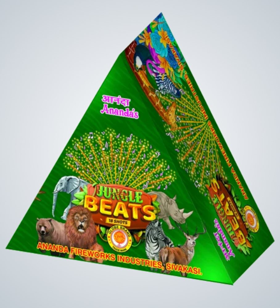 JUNGLE BEATS E (18 SHOT GLITTERING & CRACKLING TAILS)