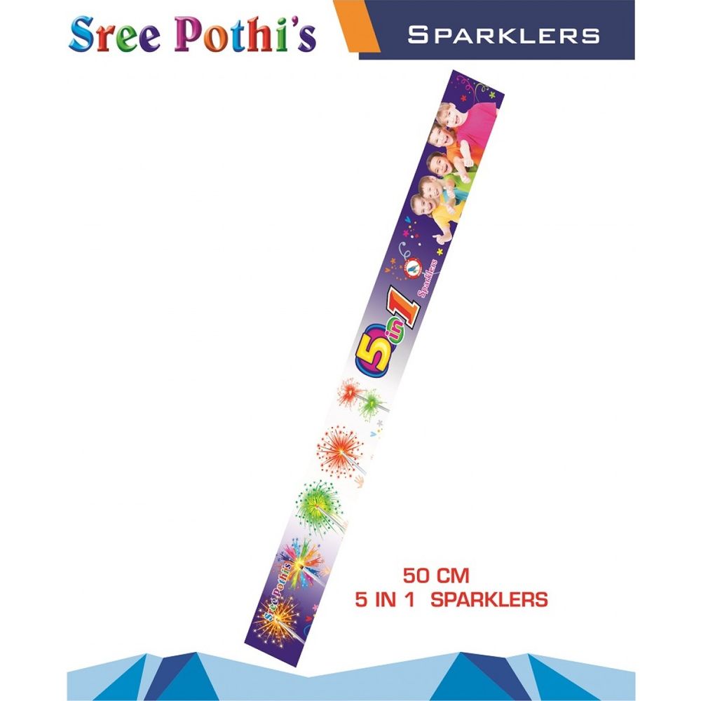 50 Cm five in one sparklers B (5 pcs)