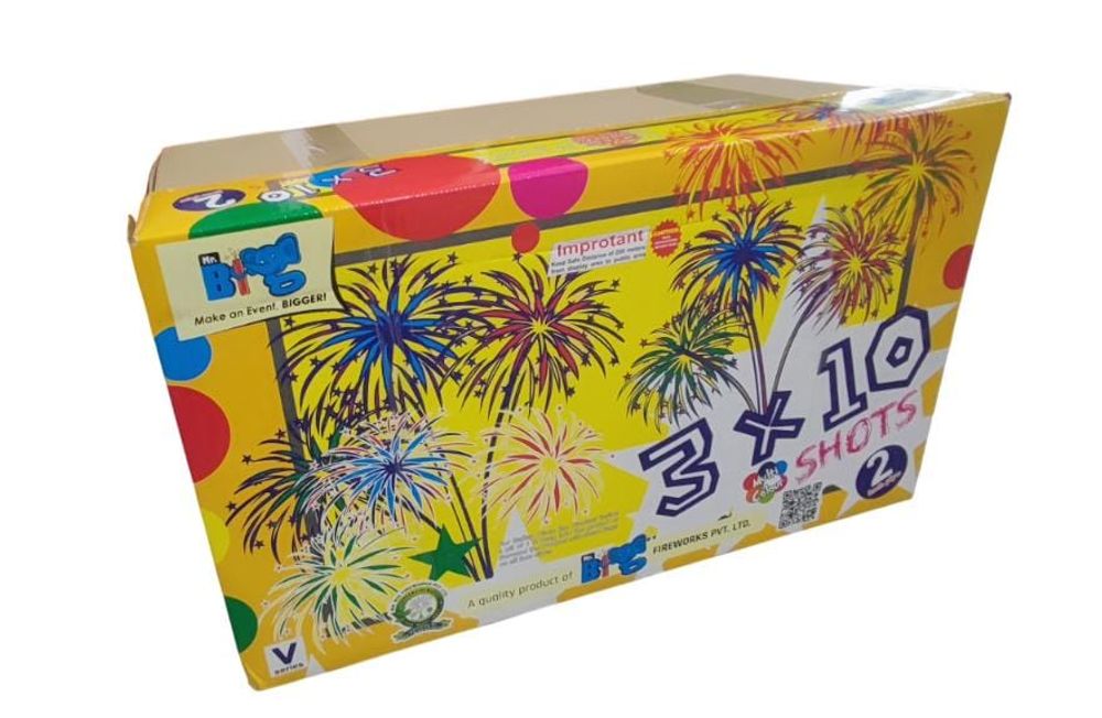 3 X10 /2" PIPE (FAN CAKES) E ( 3x10 Shots FULLY CRACKLING)