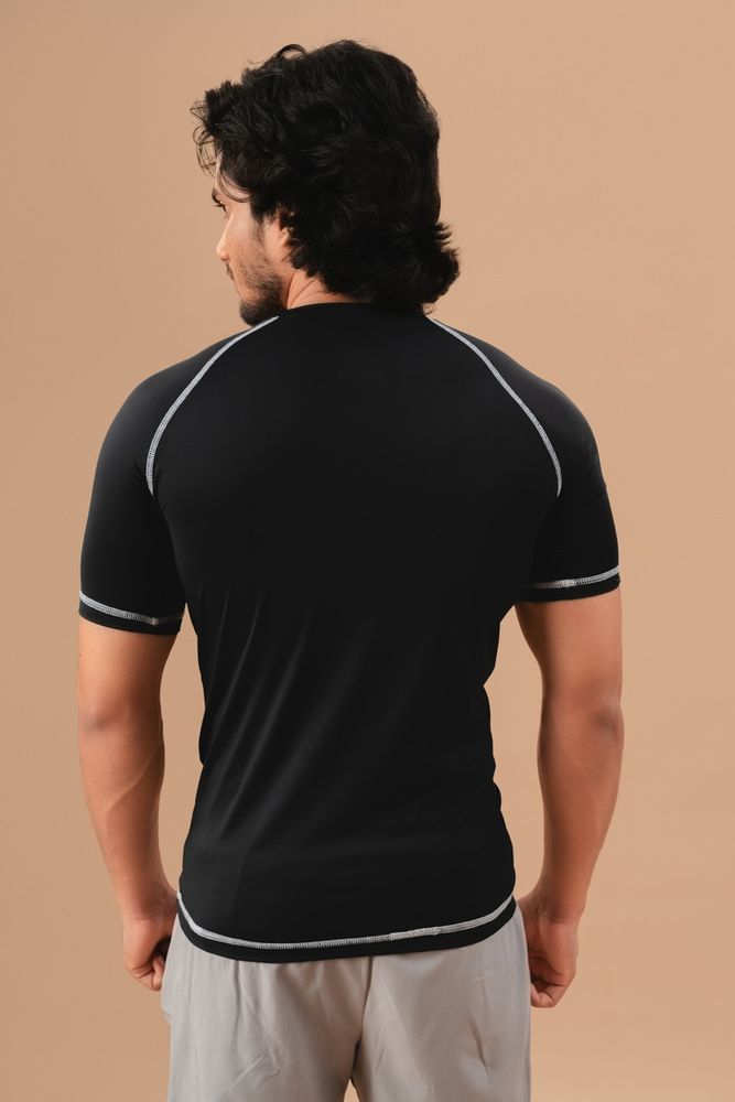 Black compression men's t-shirt