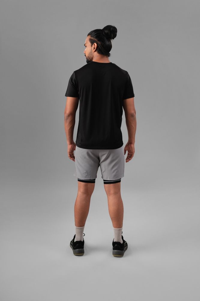 Polyster crew neck t-shirt -Black
