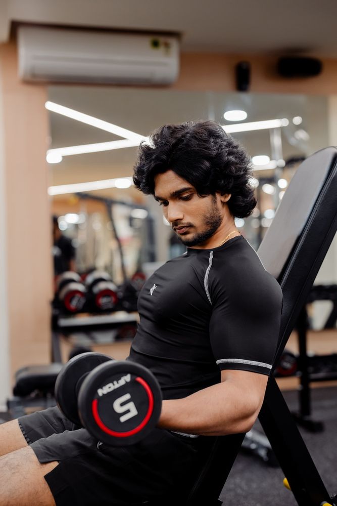 Black compression men's t-shirt