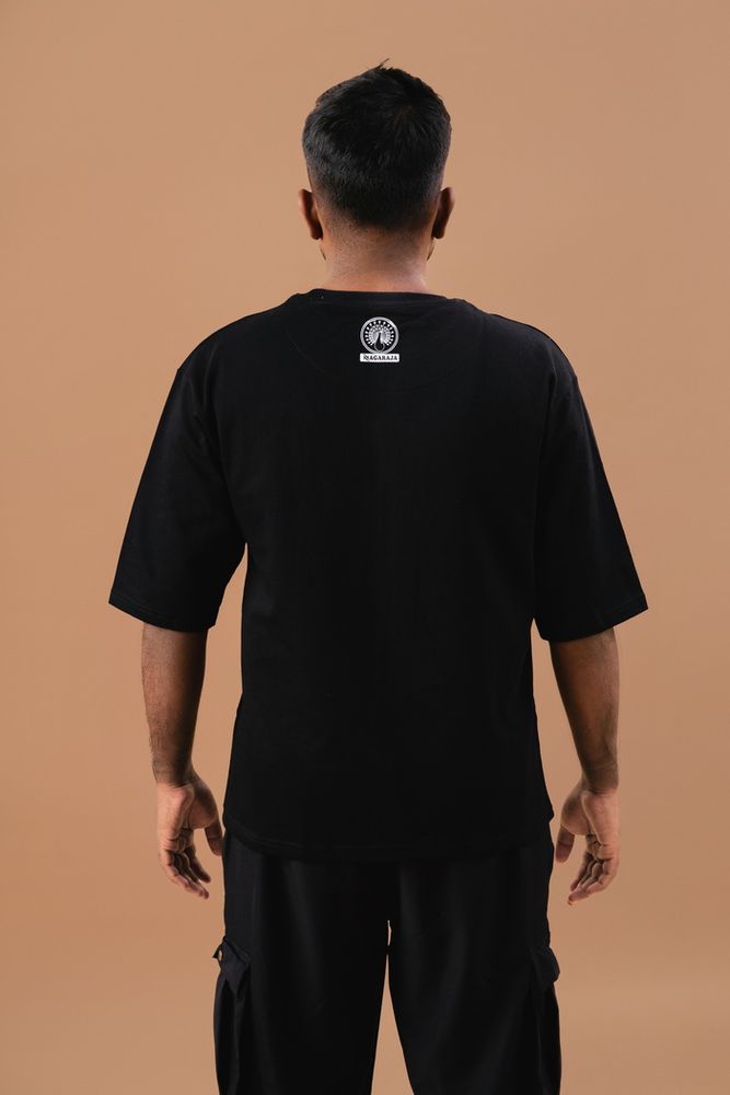 Black -cotton Solid oversized T-shirt