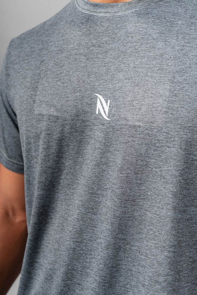 Grey polyster crew neck t-shirt
