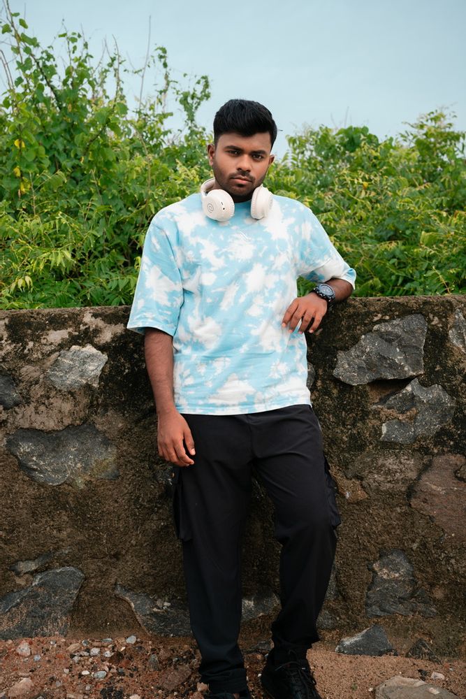 Sky Blue -Acid Wash Oversized T-Shirt