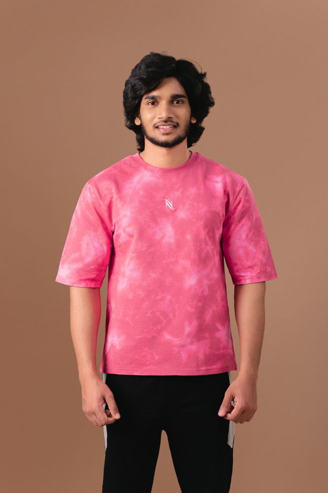 Pink Acid Wash Oversized T-Shirt