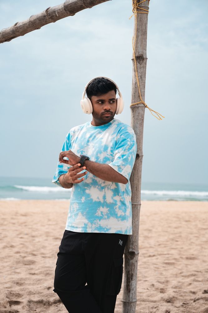 Sky Blue -Acid Wash Oversized T-Shirt