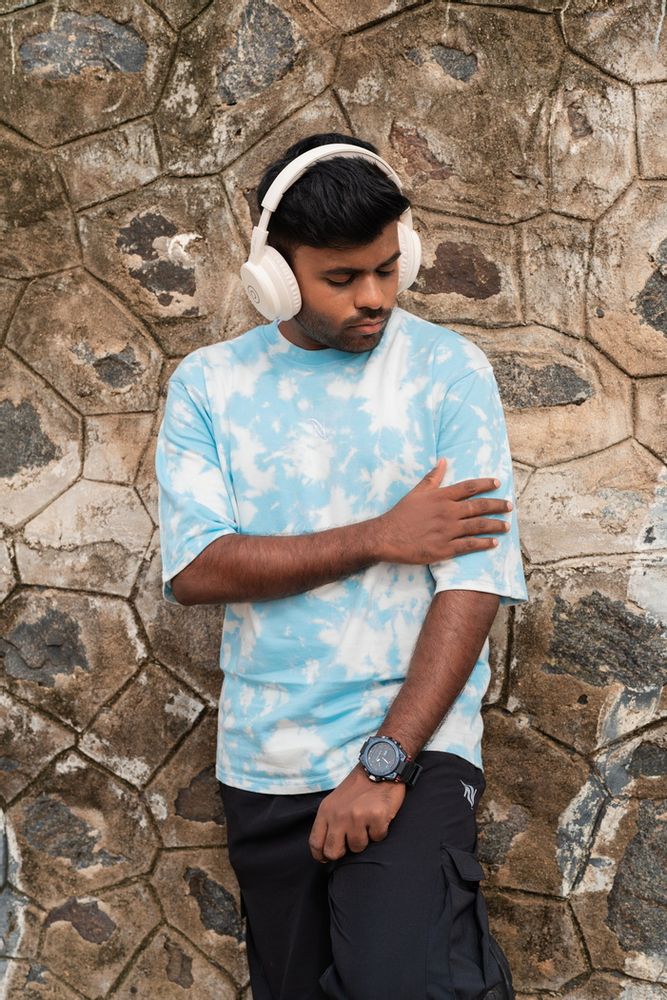 Sky Blue -Acid Wash Oversized T-Shirt