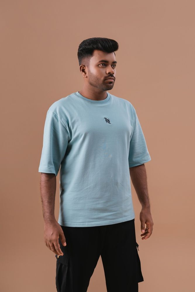 Green Cotton Solid Black Over Sized T-Shirt