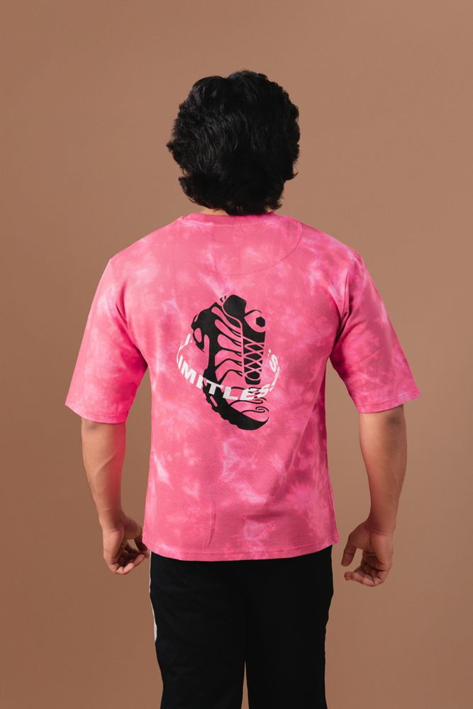 Pink Acid Wash Oversized T-Shirt