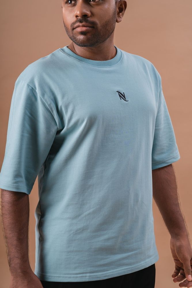 Green Cotton Solid Black Over Sized T-Shirt