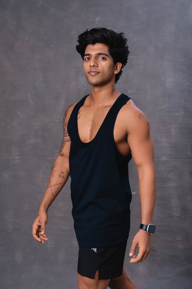 Cotton Men's vest -Black