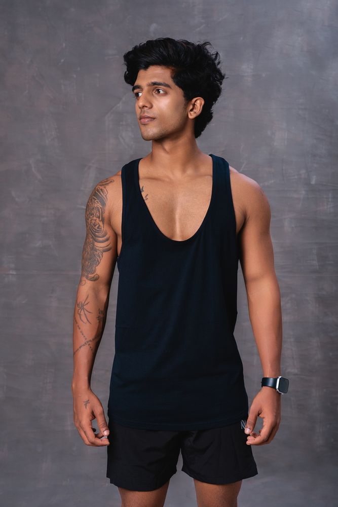 Cotton Men's vest -Black