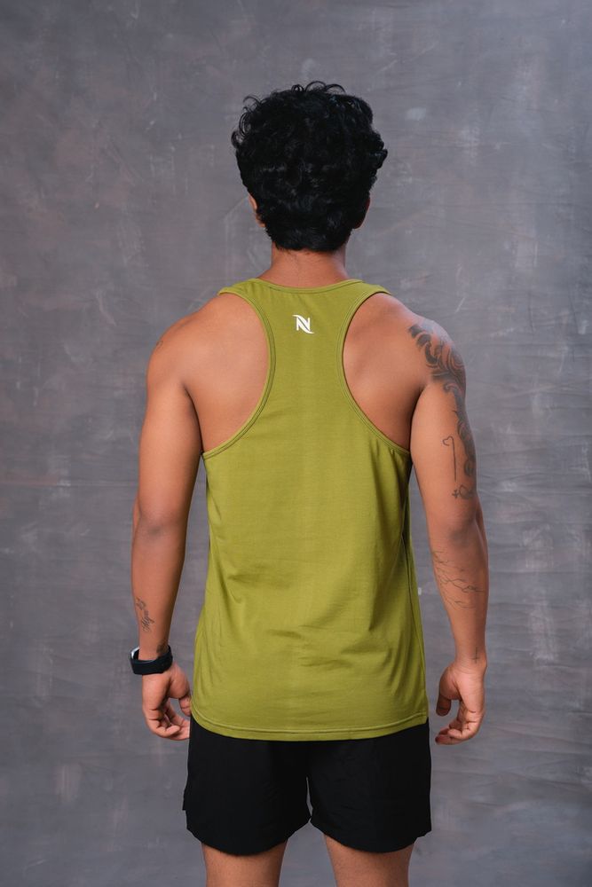 Cotton Men's T-shirt-Olive Green