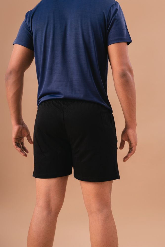 Premium Cotton Plain Shorts -Black