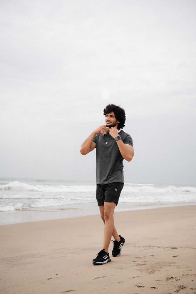 Men's Solid Slim Fit Short -Dark Grey