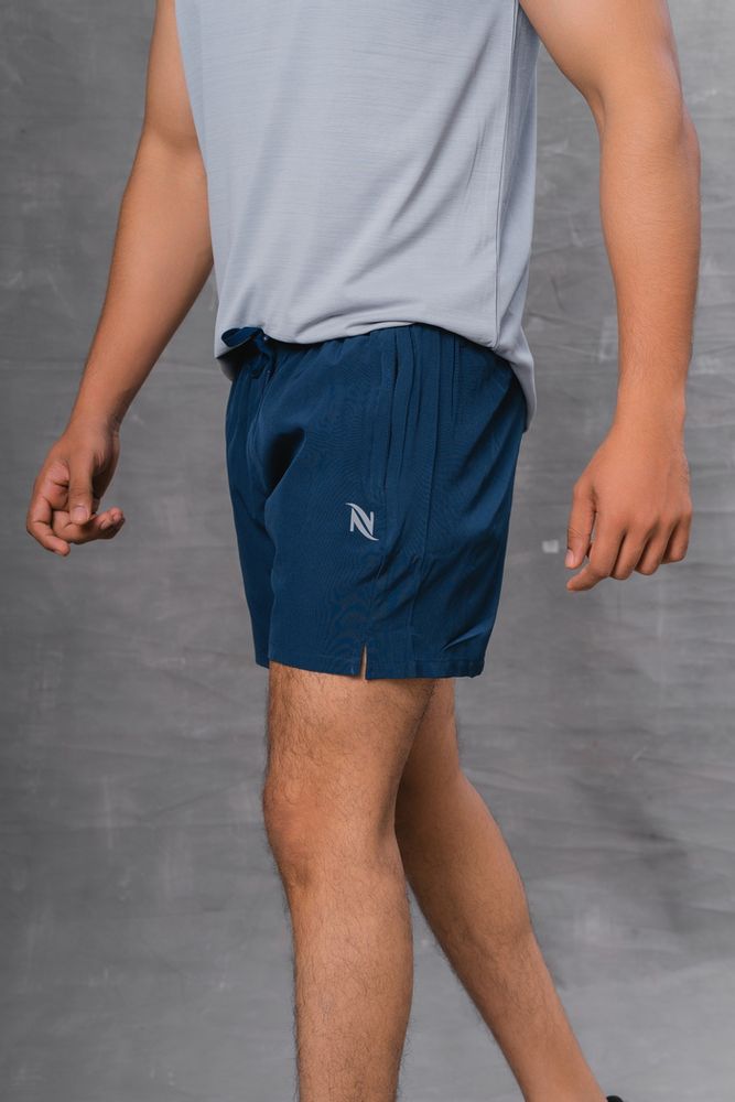 Men's Solid Slim Fit Shorts-Air Force Blue