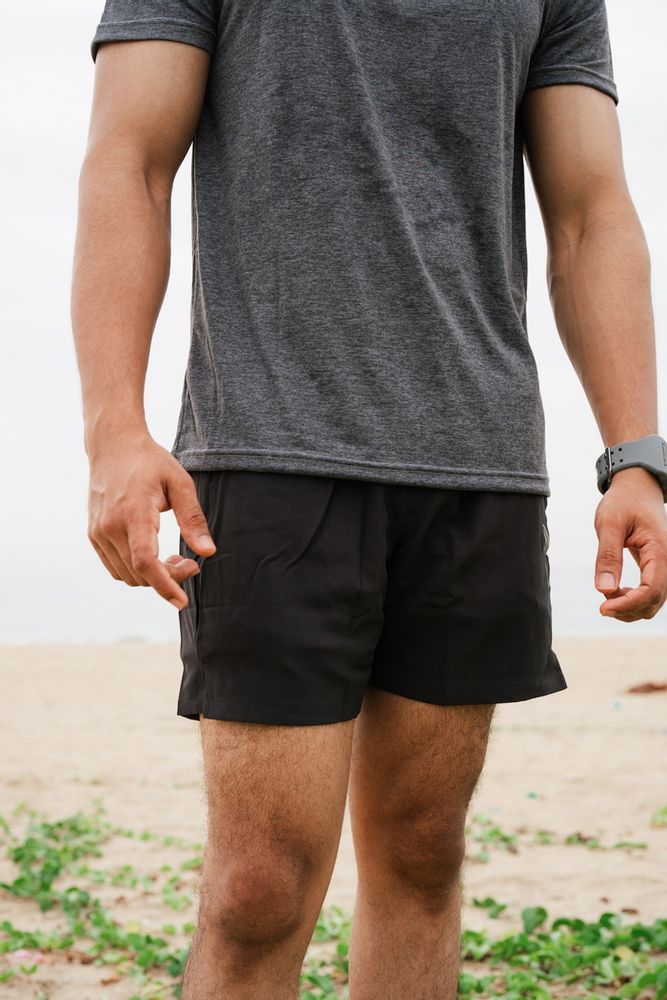 Men's Solid Slim Fit Short -Dark Grey