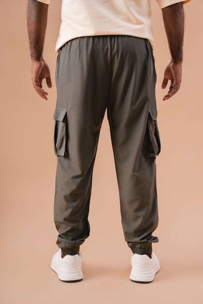 Men's Cargo Joggers-Grey