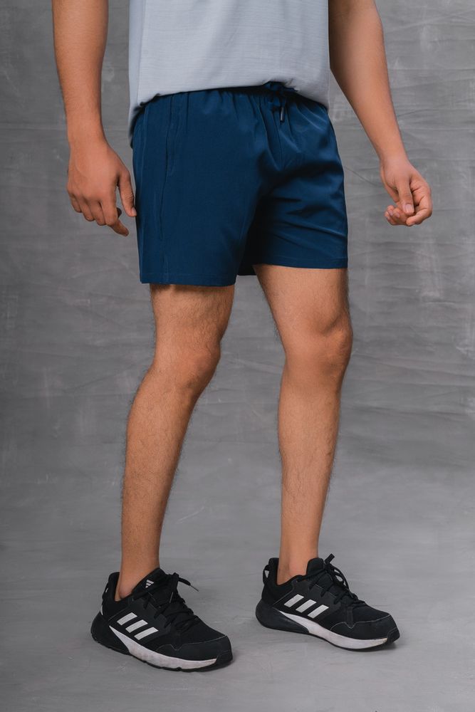 Men's Solid Slim Fit Shorts-Air Force Blue