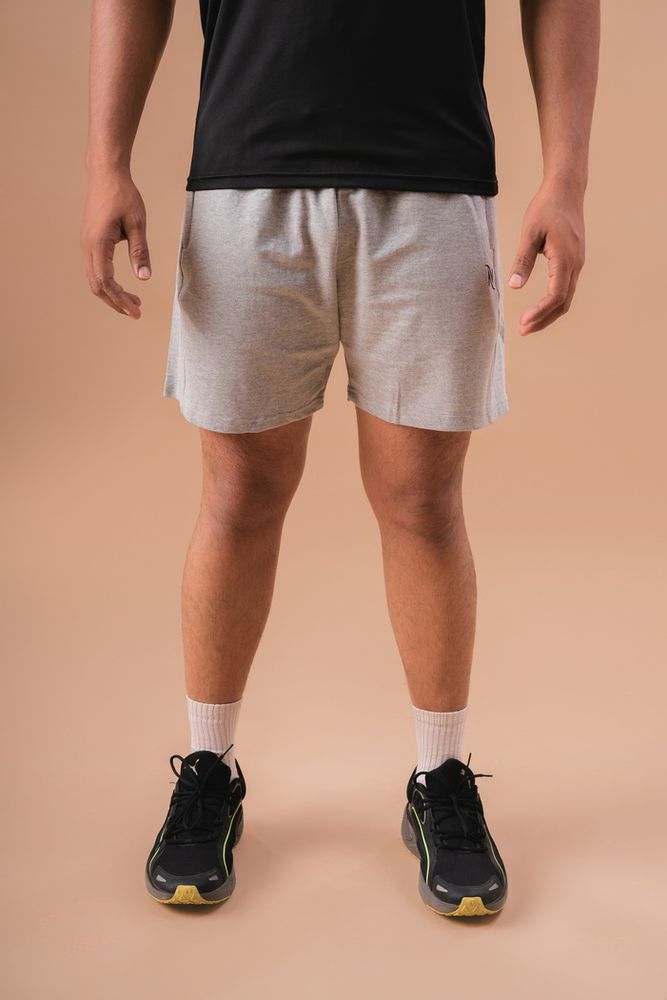 Premium Cotton Plain Shorts -Grey