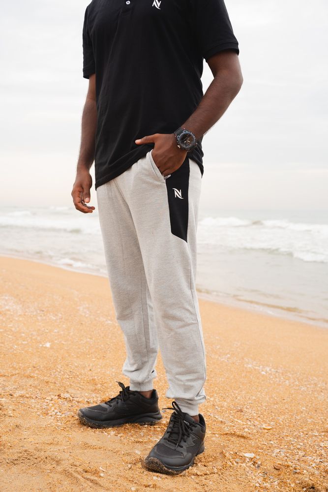 Premium Cotton Blend Joggers- Grey