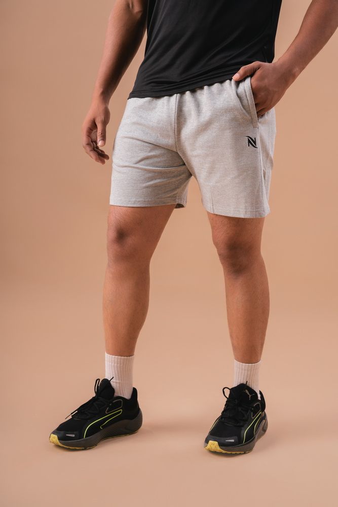 Premium Cotton Plain Shorts -Grey