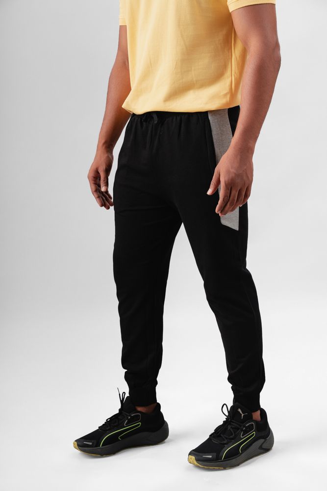 Premium Cotton Blend Joggers- Black