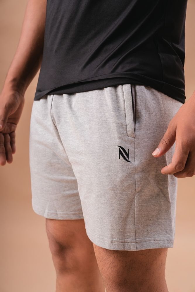 Premium Cotton Plain Shorts -Grey