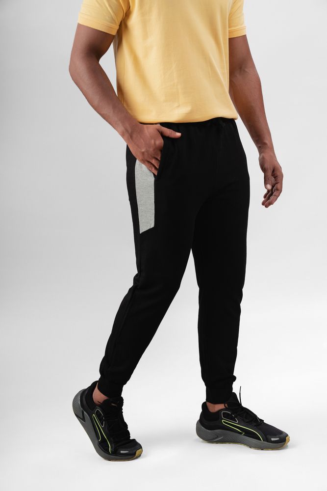 Premium Cotton Blend Joggers- Black