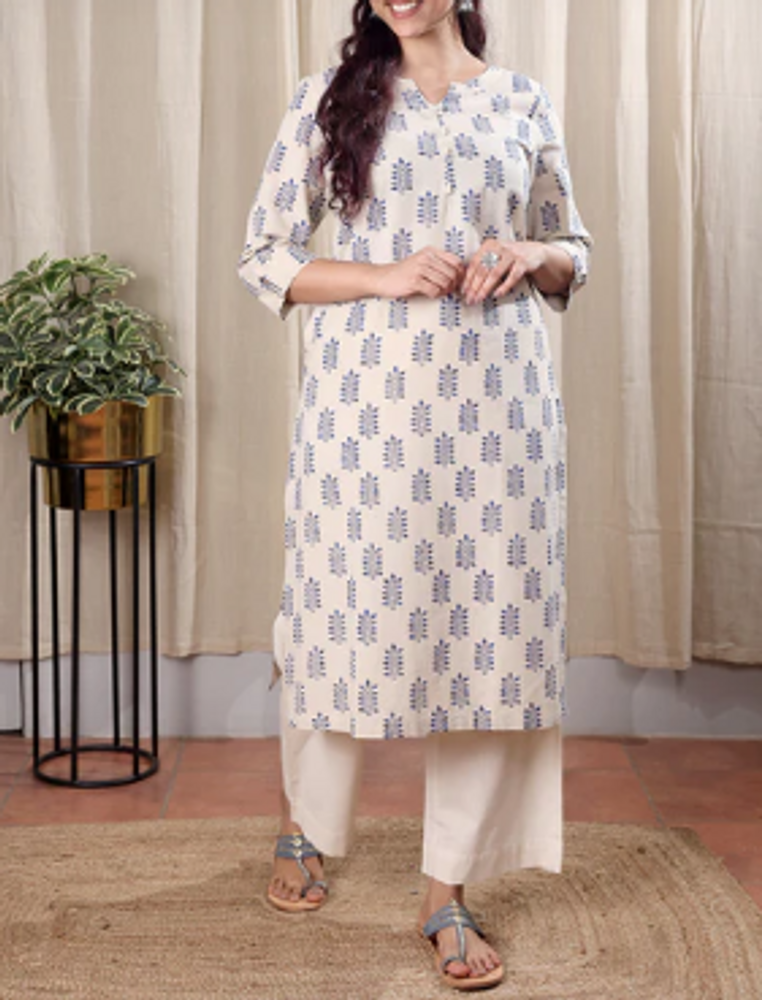 White Women Long Kurutha