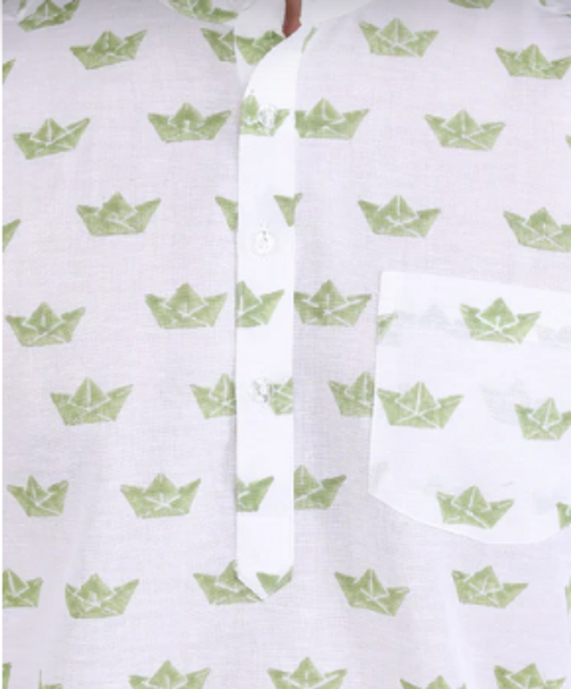 White Pribted Short Kurutha