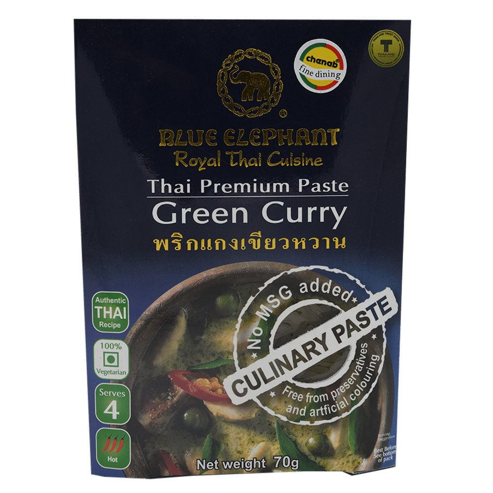 Blue Elephant Royal Thai Cuisine Premium Paste Green Curry - No Preservatives, 70 g
