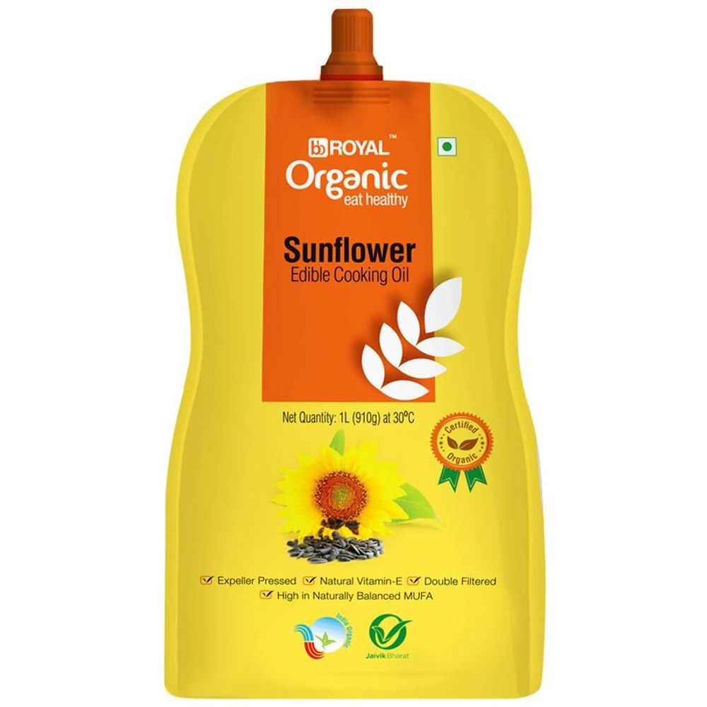 Organic Cold Pressed Sunflower Cooking Oil, 2x1L Multipack