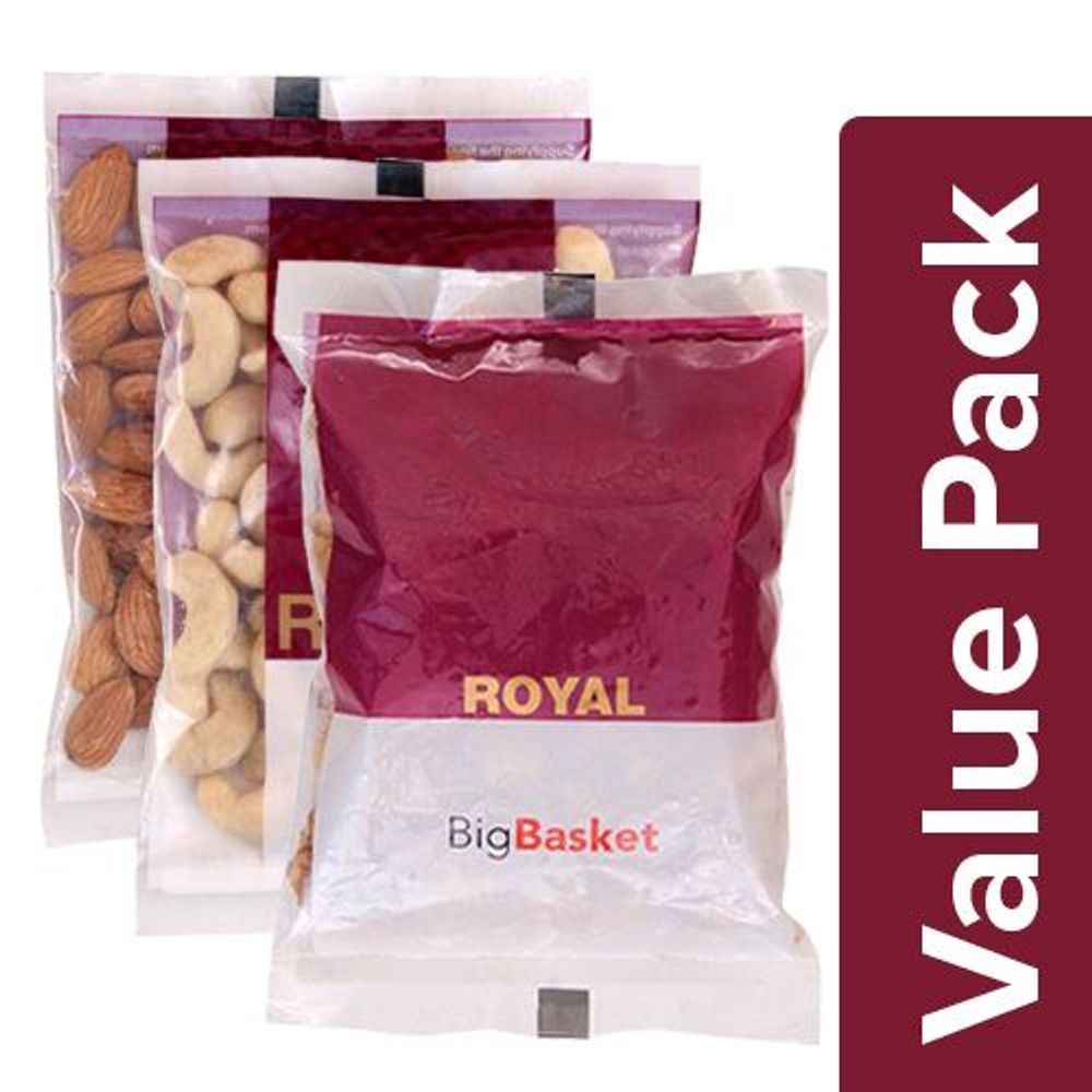 Almond Californian Jumbo 100g+Cashew Whole Medium W240 100g+Walnut Kernels 100g, Combo