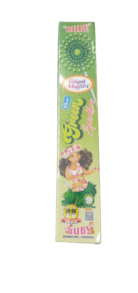 15 Cm Green Sparklers 10pcs