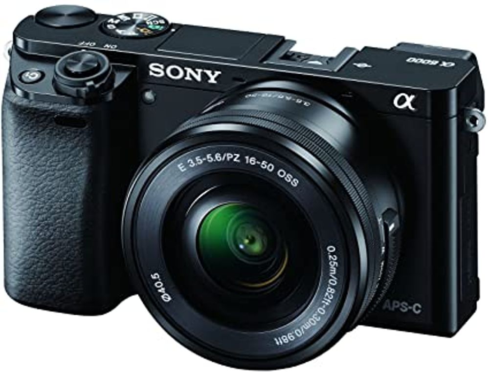 Sony Alpha ILCE 6000Y 24.3 MP Mirrorless Digital SLR Camera with 16-50 mm and 55-210 mm Zoom Lenses (APS-C Sensor, Fast Auto Focus, Eye AF) - Black