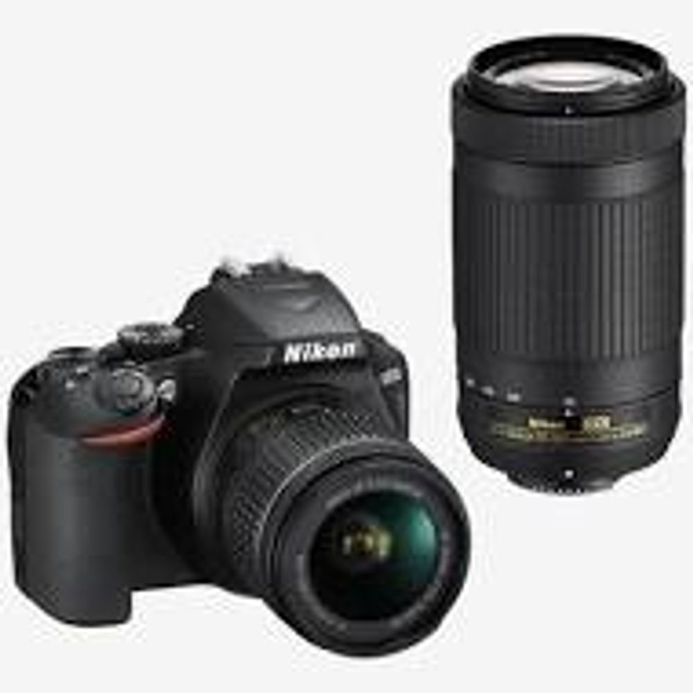 Nikon D3500 (AF-P DX 18-55mm/70-300mm ED VR Lens) DSLR Camera with 16GB Card and Carry Case (Black)