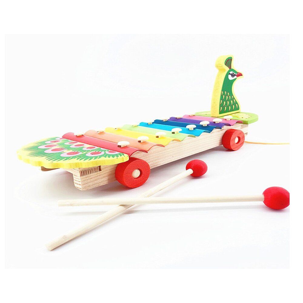 Kidskaart Wooden Xylophone Peacock Shape - Multicolor Kidskaart Wooden Xylophone Peacock Shape - Multicolor