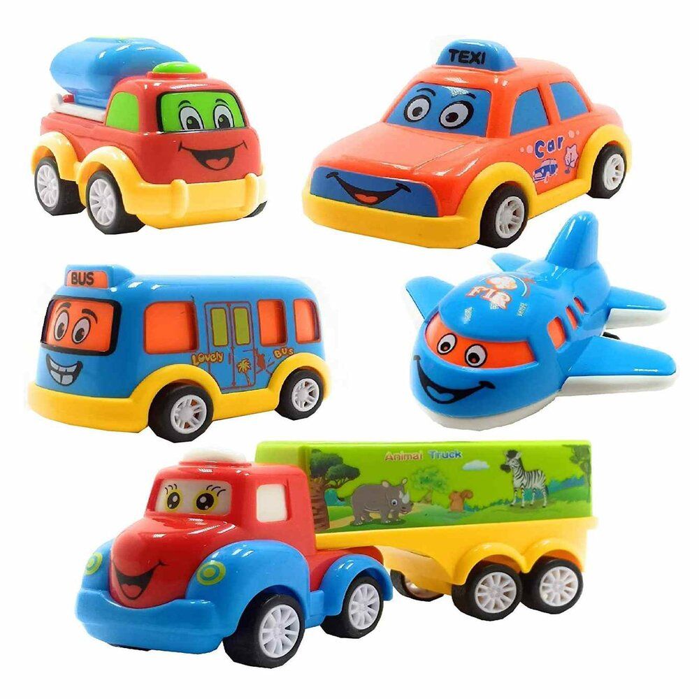 VWorld Pull Back Toy Vehicles Pack of 5 - Multicolor VWorld Pull Back Toy Vehicles Pack of 5 - Multicolor